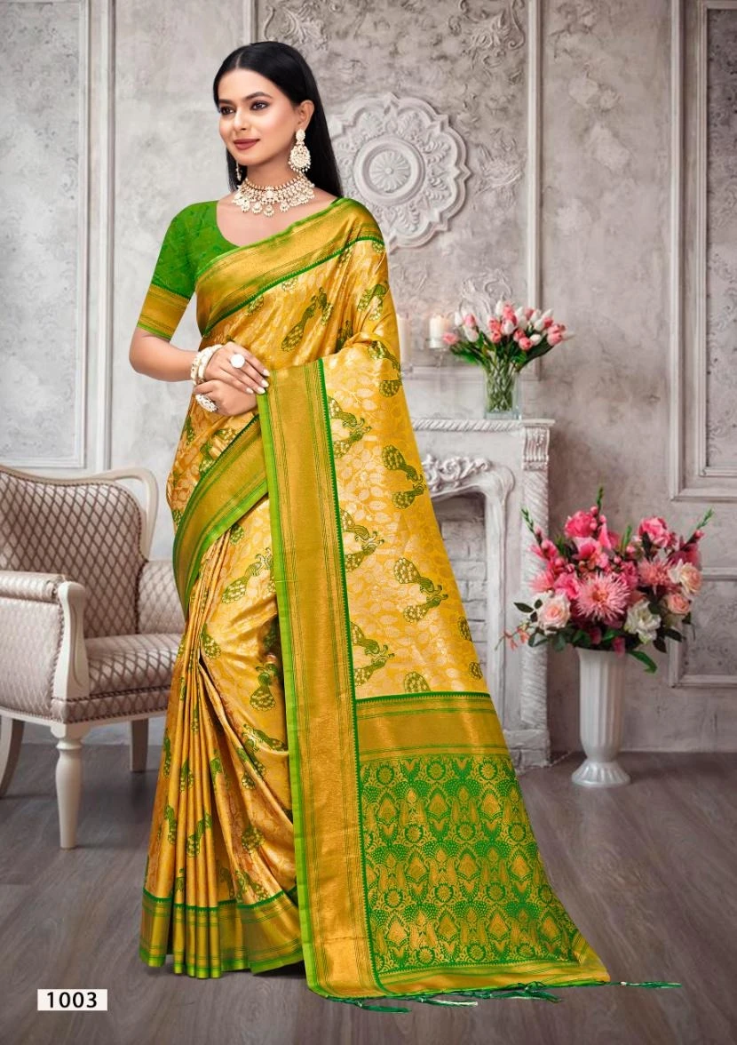 Bunawat Kalanidhi Vol 2 Kanjivaram Silk Wholesale Fancy Sares Catalog — Wholesale Sarees, MPA wholesale from Surat - Gallery Image 5